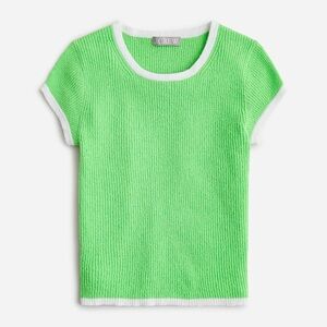 J. Crew CAP-SLEEVE SWEATER T-SHIRT SUMMER LIME IVORY